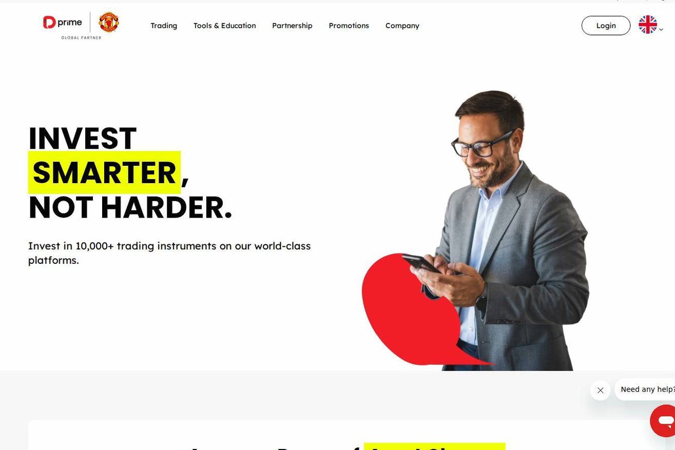 Screenshot of the Doo Prime website