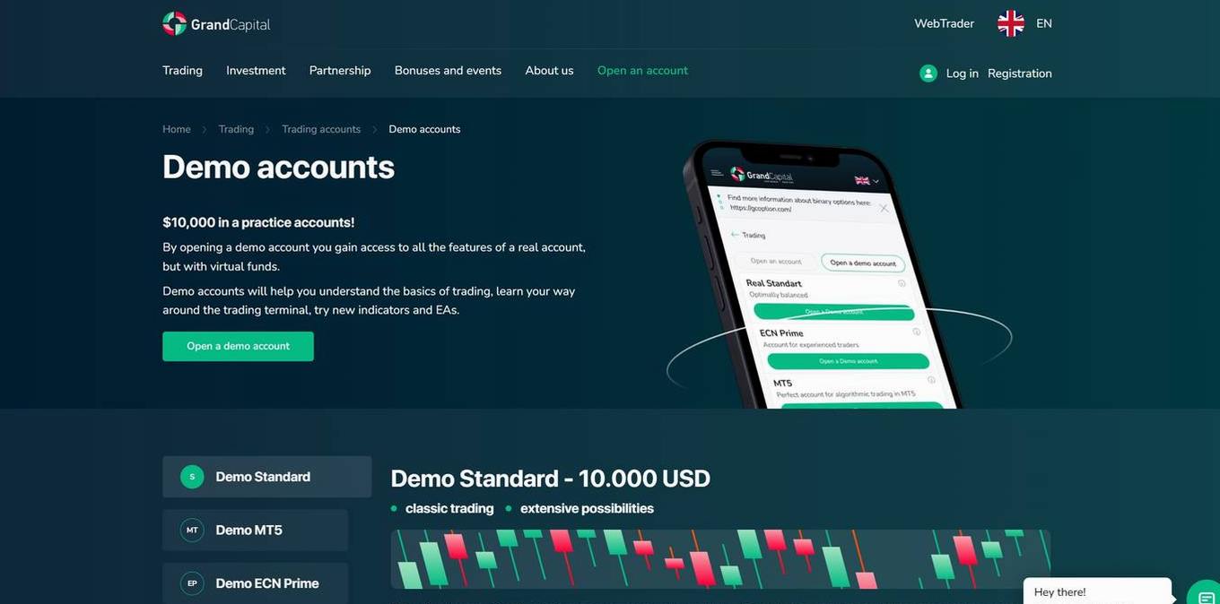 Screenshot of the Grand Capital website