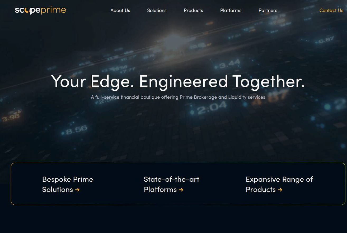 Screenshot of the Scope Markets website